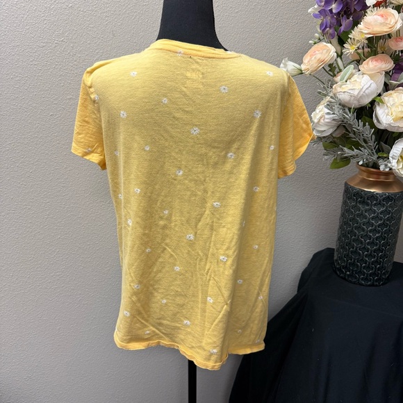 Victoria’s Secret PINK Yellow Daisy Print Tee Shirt Women’s Large Summer Casual - Picture 3 of 9